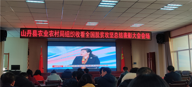 山丹县农业农村局组织观看全国脱贫攻坚总结表彰大会
