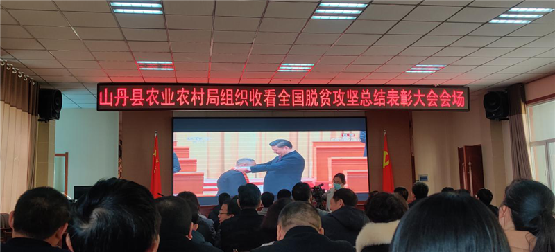 山丹县农业农村局组织观看全国脱贫攻坚总结表彰大会